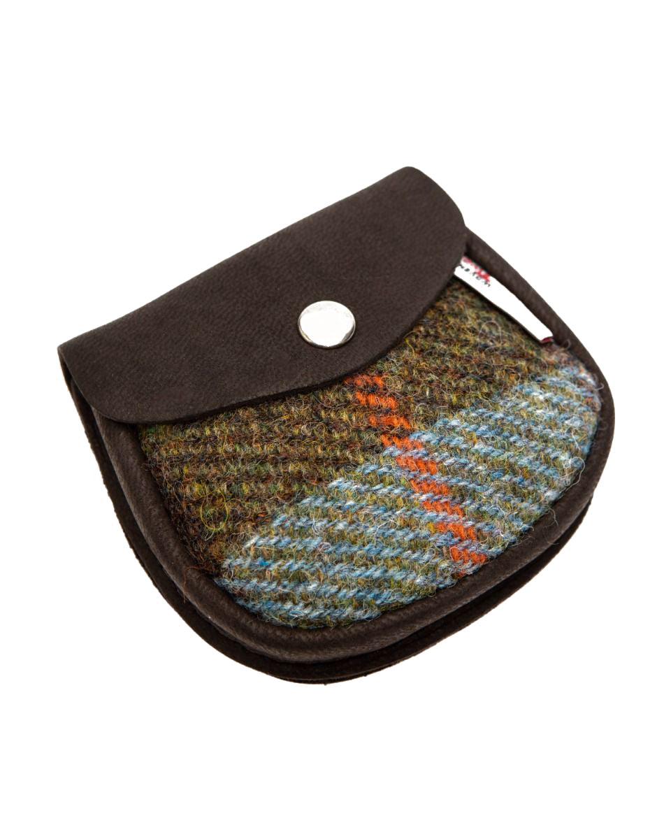 Harris Tweed and Deerskin Leather Purse in Hunting McLeod