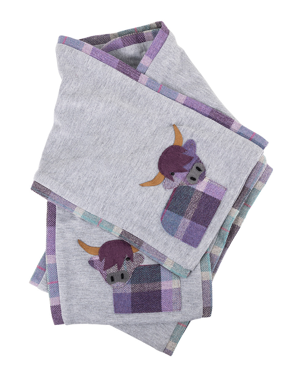 Tweed Scarf with Highland Cow by Earth Squared Ltd