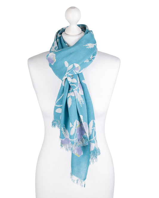 Jacobite Rose Silk Scarf