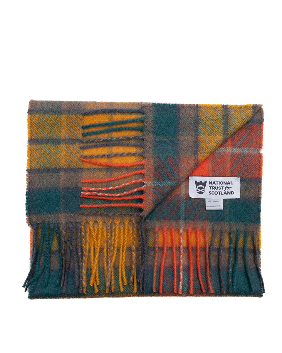 Antique Buchanan Tartan Cashmere Scarf By Johnstons Of Elgin