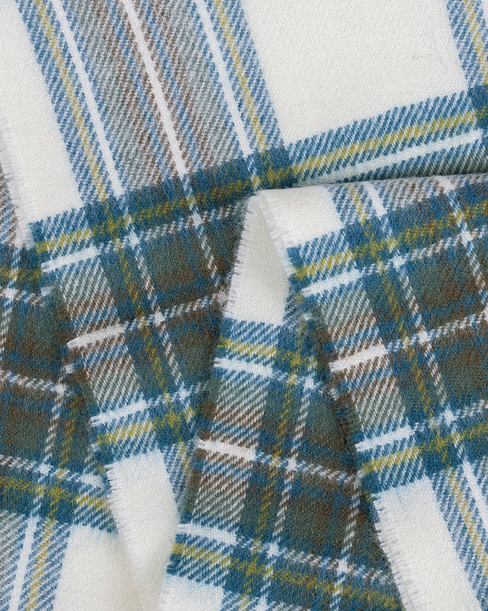 Bowhill Stewart Blue Dress Tartan Lambswool Scarf