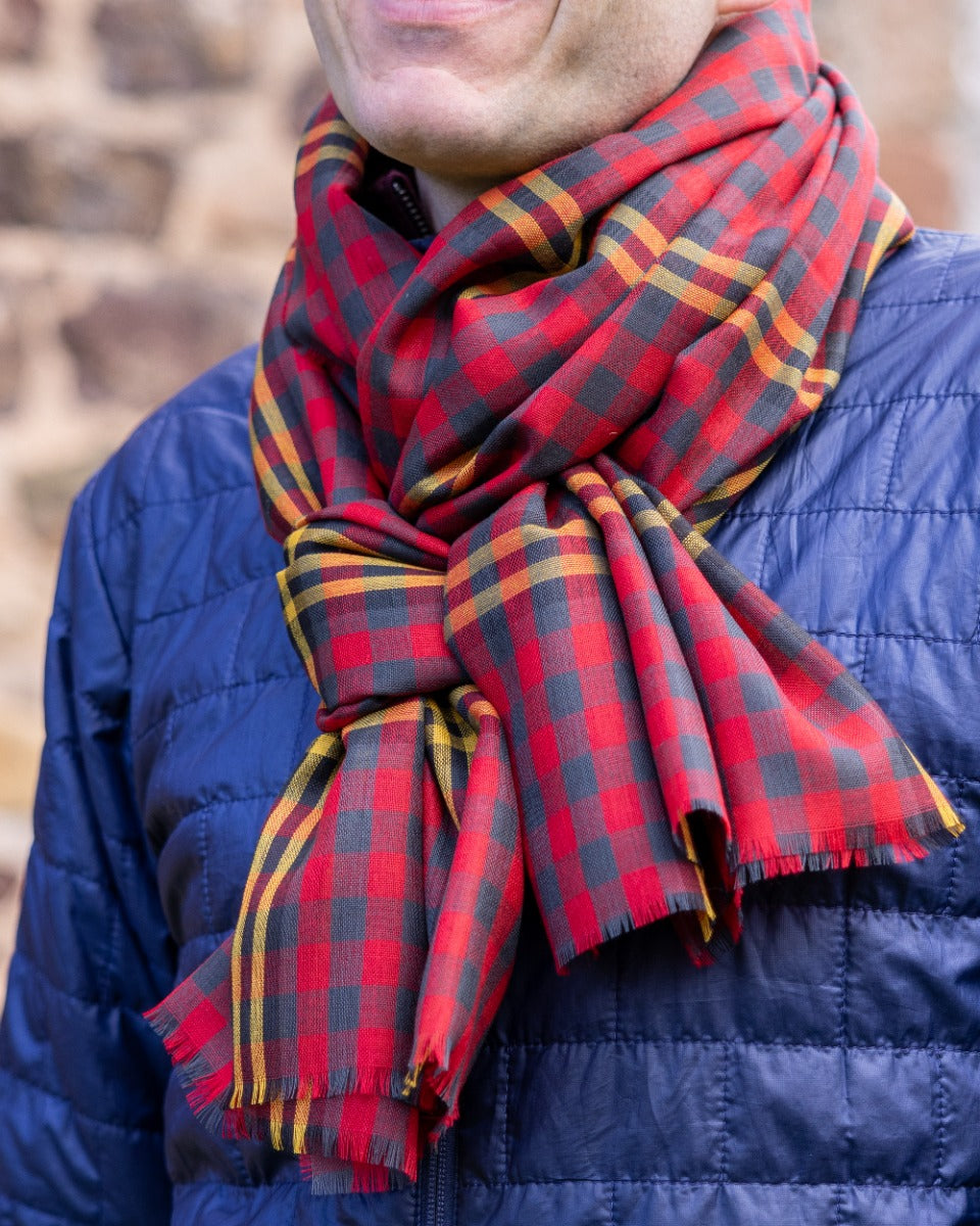 Red Red Rose Tartan Extra Fine Merino Stole