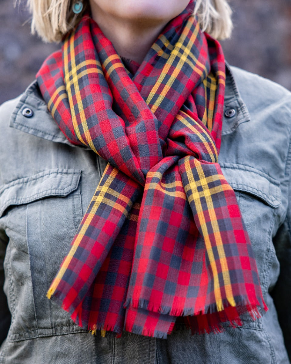 Red Red Rose Tartan Extra Fine Merino Stole