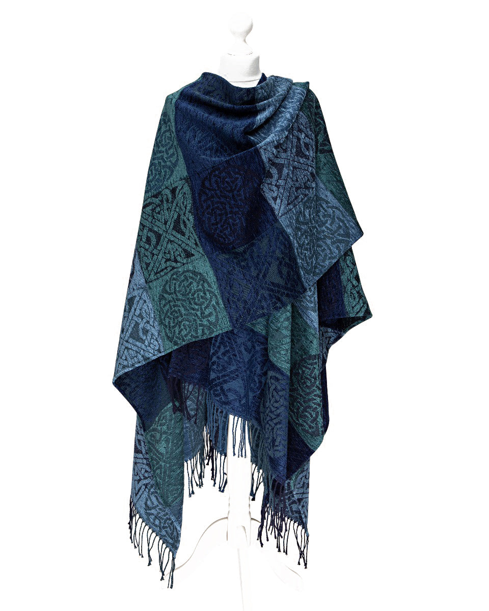 Celtic Ruana Wrap in Blue