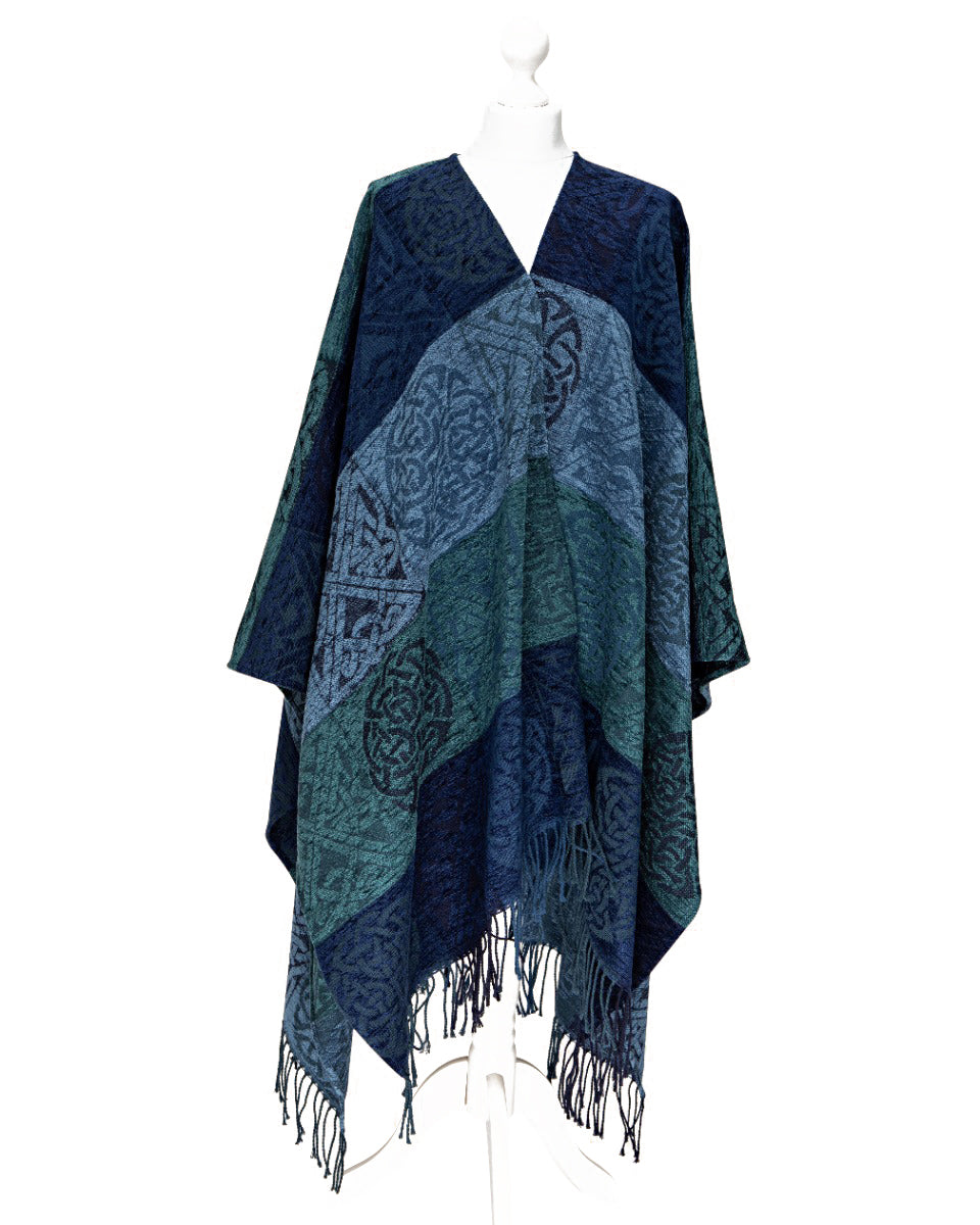 Celtic Ruana Wrap in Blue