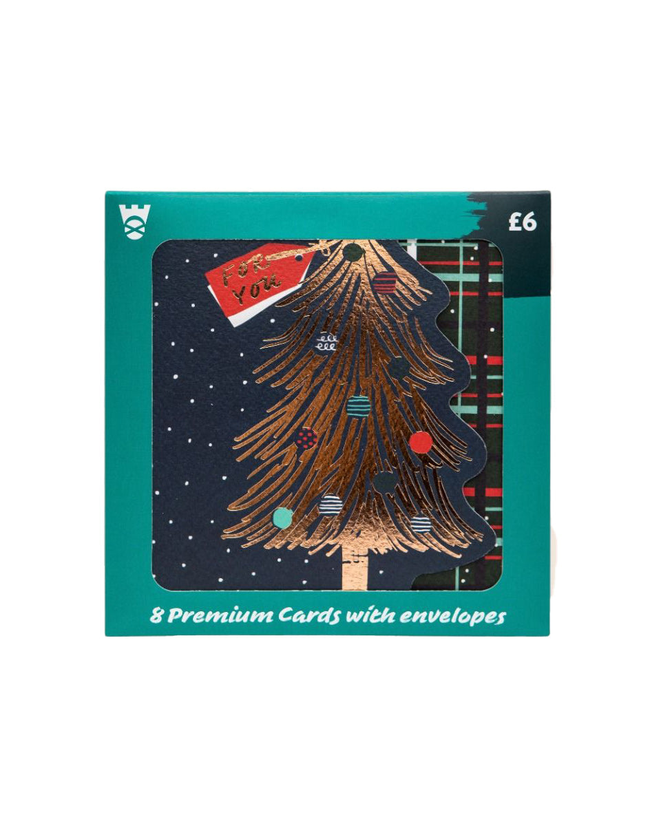 Pack of 8 Premium Christmas Cards with Christmas Tree Design