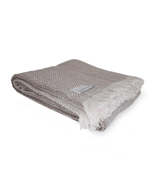 Recycled Wool Chevron - Grey & Cream Mix