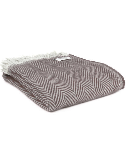 Recycled Wool Chevron - Grey & Cream Mix