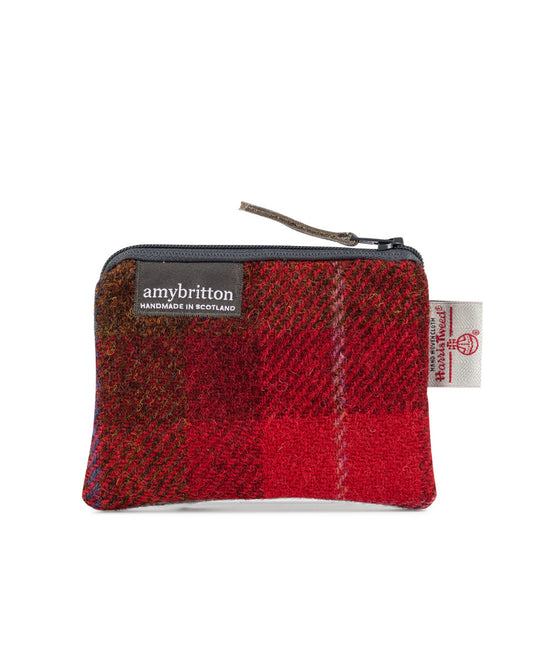 Red Harris Tweed Purse - Amy Britton