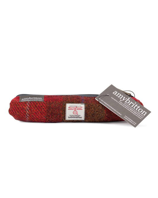 Red Harris Tweed Pencil Case - Amy Britton