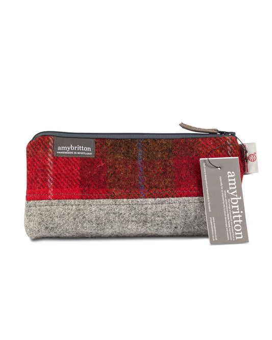 Red Harris Tweed Cosmetic Bags - Amy Britton