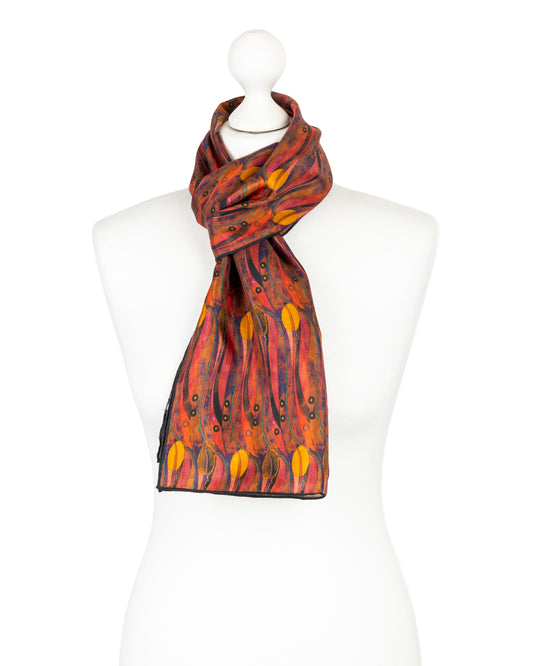 Charles Rennie Mackintosh Silk Tulip Scarf by Fox & Chave.