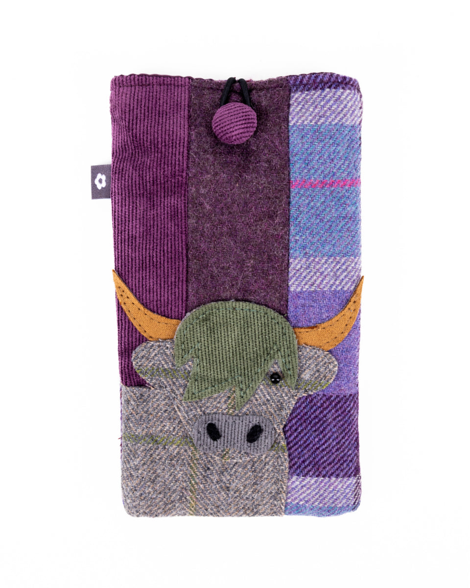 Carberry Tweed Highland Cow Glasses Case