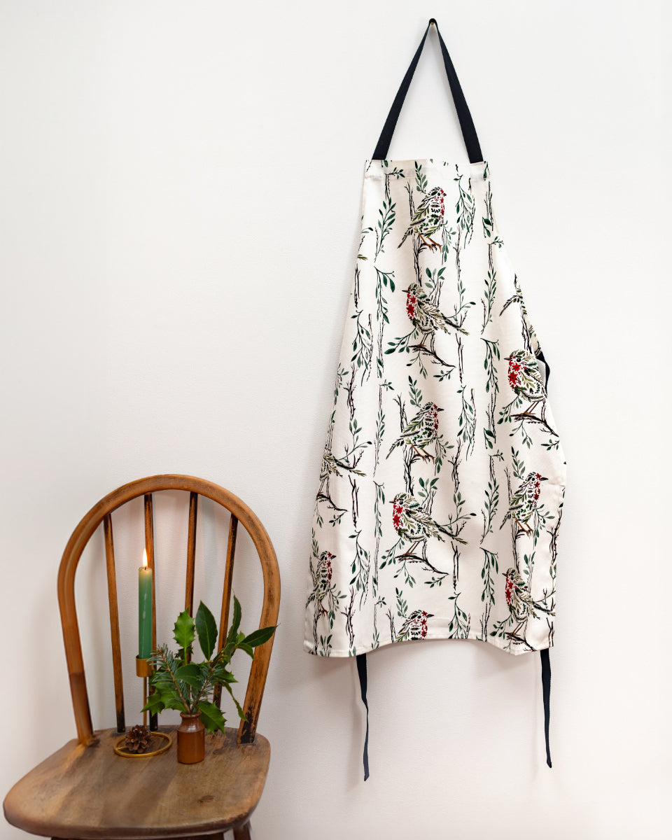 Sarah Leask Studio Christmas Robin Apron