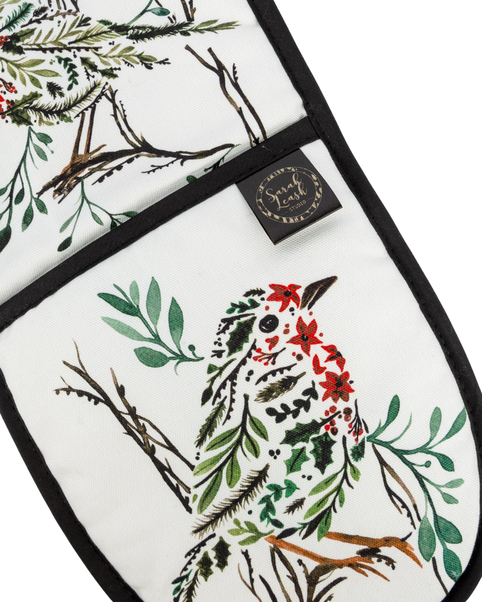 Sarah Leask Studio Christmas Robin Oven Gloves