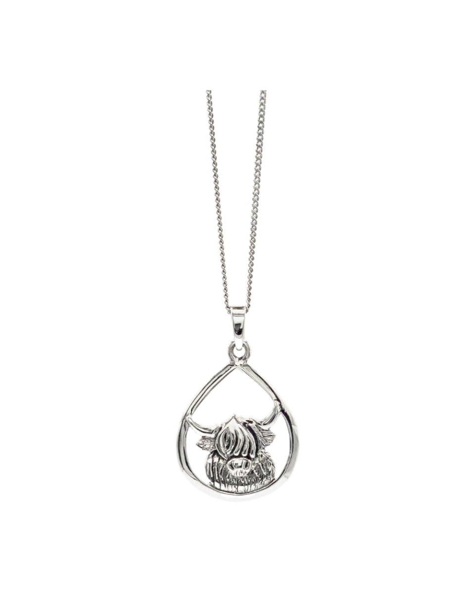 Sterling Silver Highland Cow Necklace