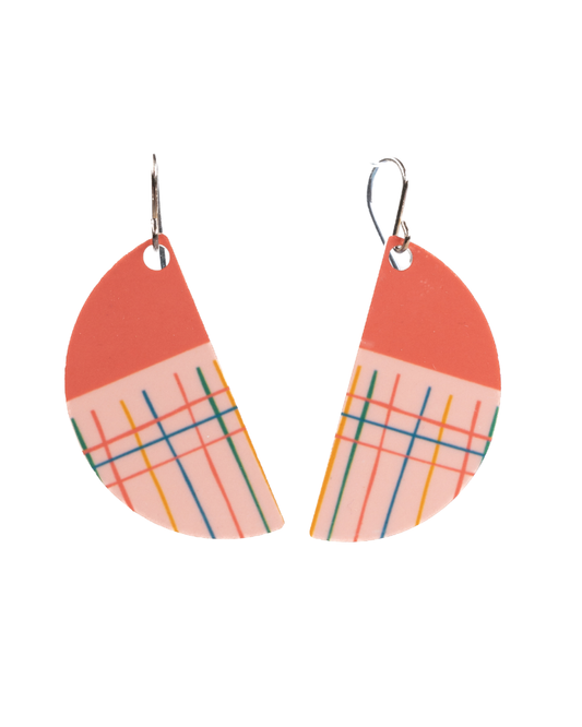 Pink Castle Tartan Inspired Earrings