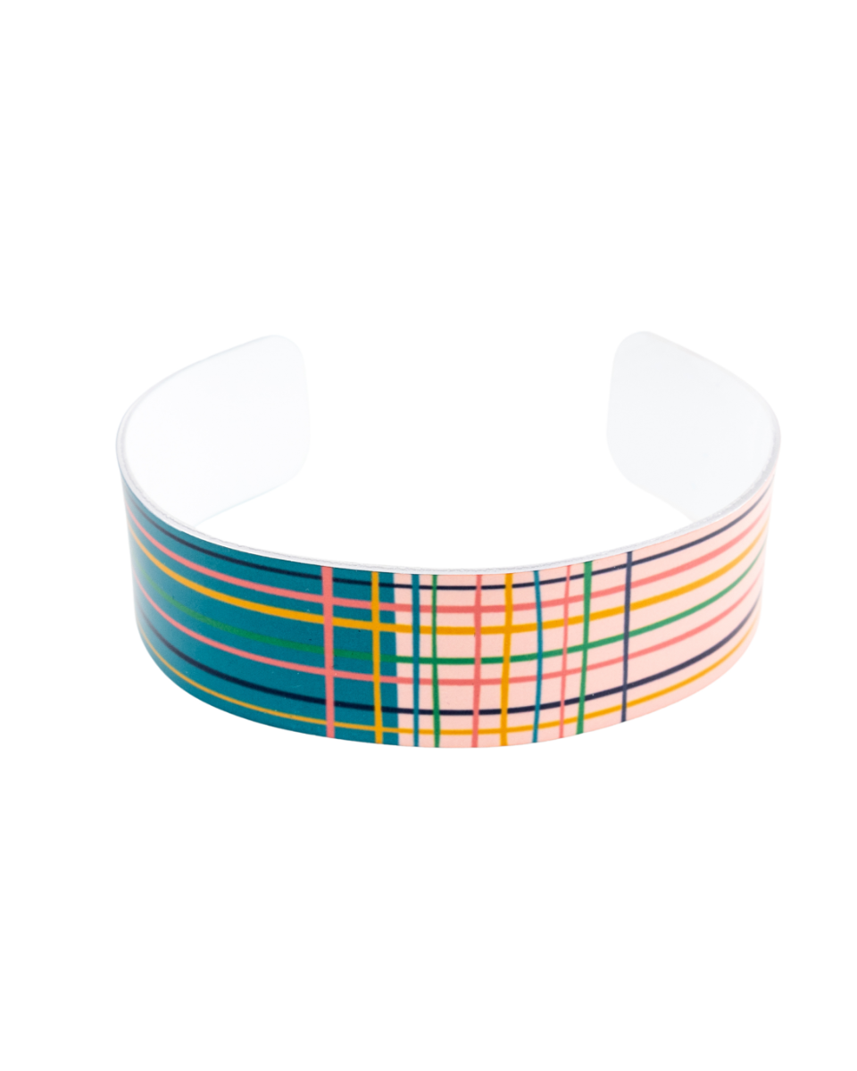 Pink Castle Inspired Tartan Cuff Bracelet