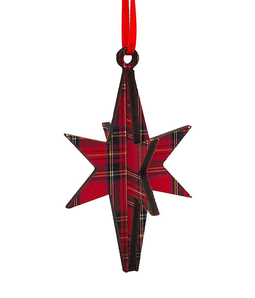 3D Christmas Star Royal Check Christmas Decoration