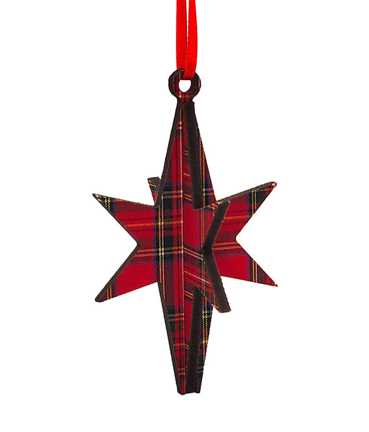 3D Christmas Star Royal Check Christmas Decoration