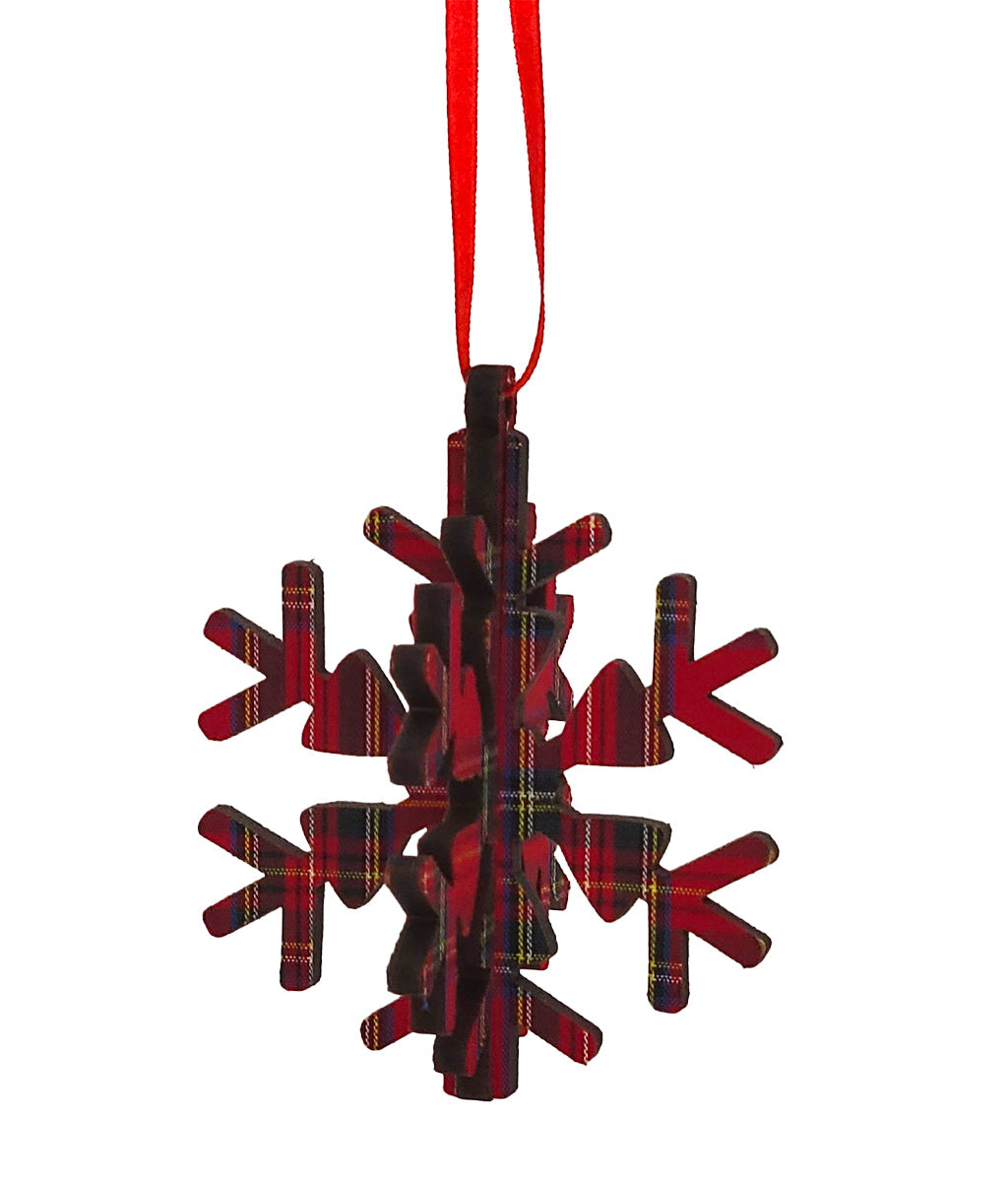 3D Snowflake Royal Check Christmas Decoration