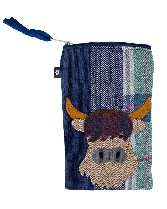 Drem Tweed Highland Cow Glasses Case