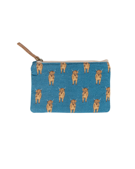 Teal Highland Cow Purse