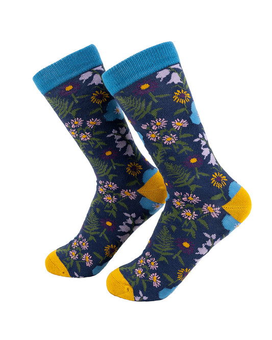 Bamboo Socks With Wild Flowers Pattern