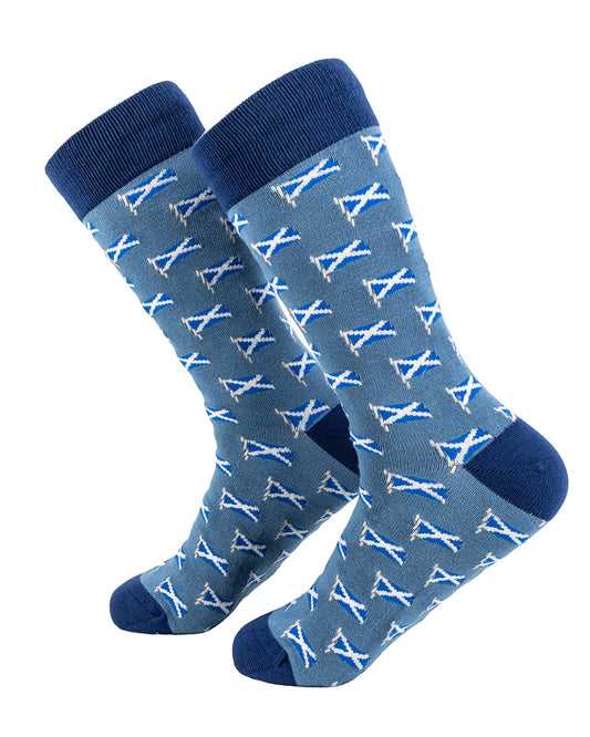 Bamboo Socks with Scottish Saltire Flag Pattern