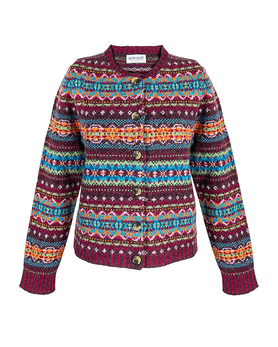 Westray Cardigan in Killearn Purple by Eribe Knitwear