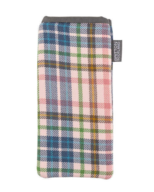 Pink Castle Tartan Slim Glasses Pouch by Amy Britton