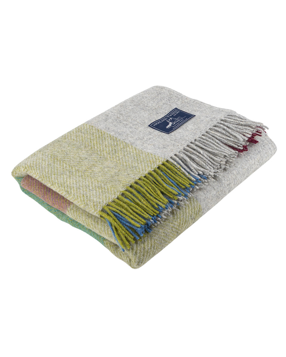 Harland Heather Shetland Pure New Wool Throw Blanket