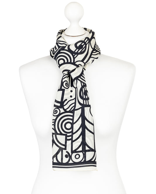 Mackintosh Deco Scroll Crêpe de Chine Silk Scarf