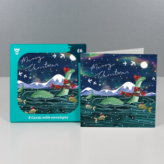 Nessie's Winter Party Christmas Cards Pack of 8