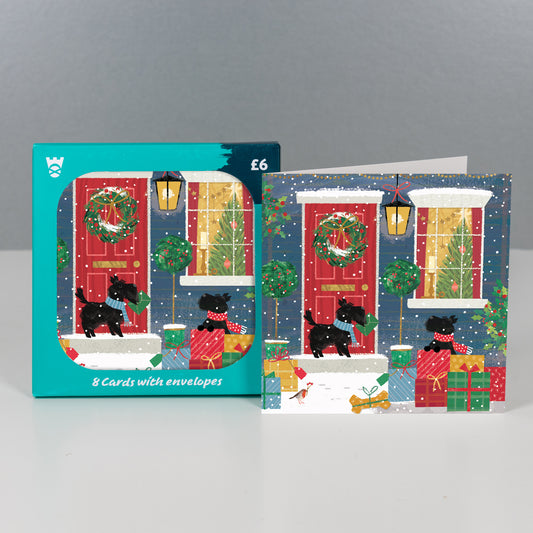 Scottie Dogs Delivery Christmas Cards Pack of 8
