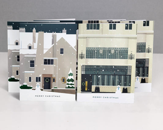 Christmas Cards Inspired by Mackintosh Architecture of the Mackintosh at the Willow building and his home the Hill House