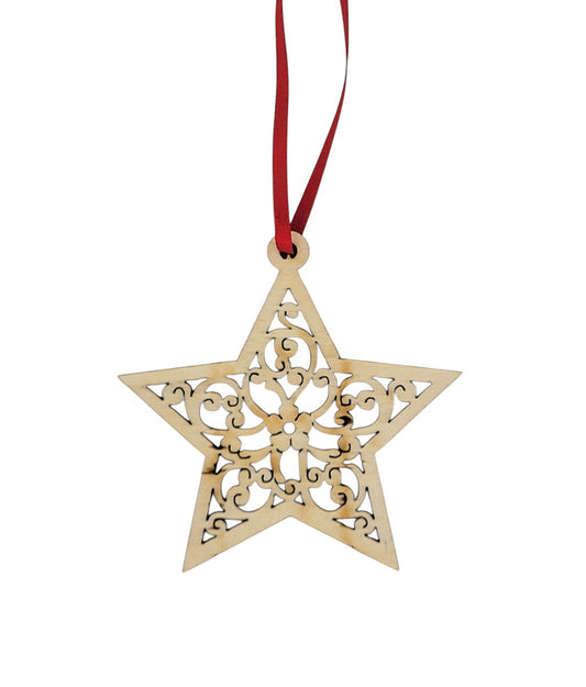 Wooden Christmas Star Decoration