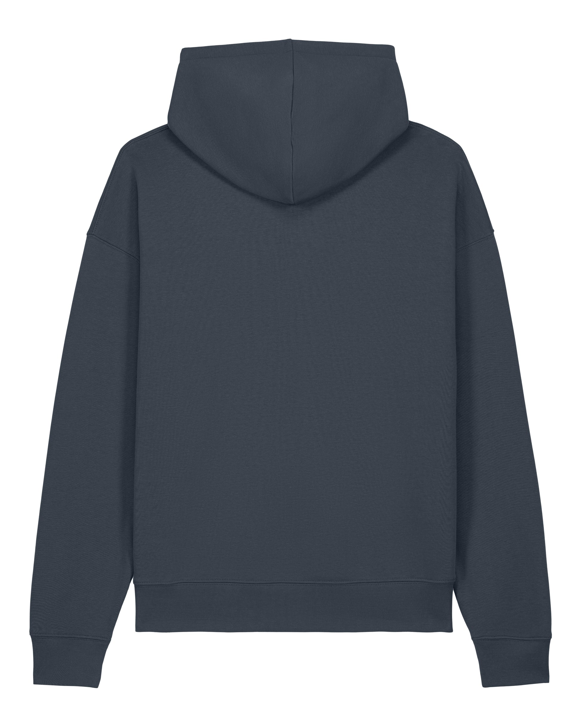 Keela grey hoodie shown from the back on a white background