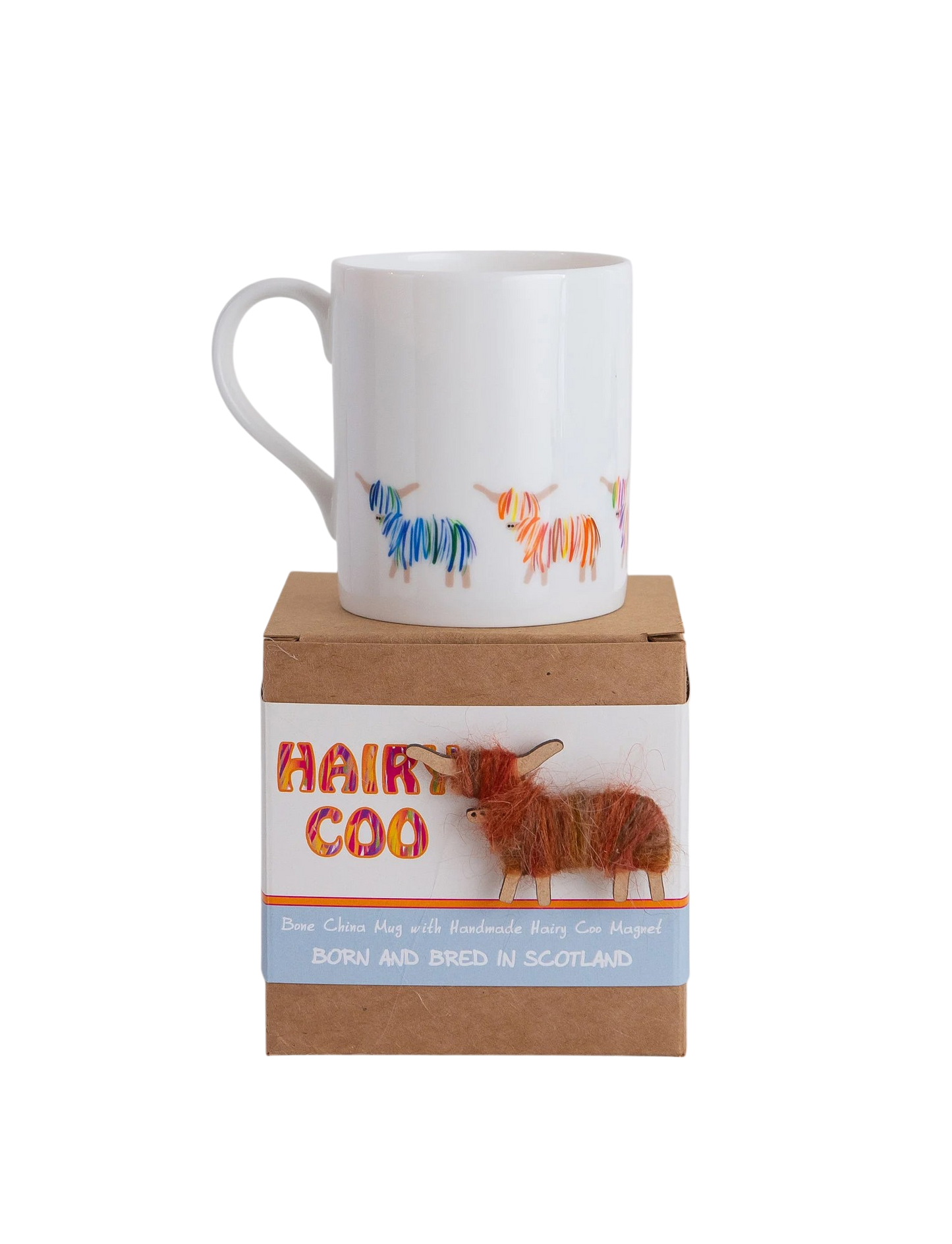 Hairy Coo Highland Cow Mug with Fridge Magnet