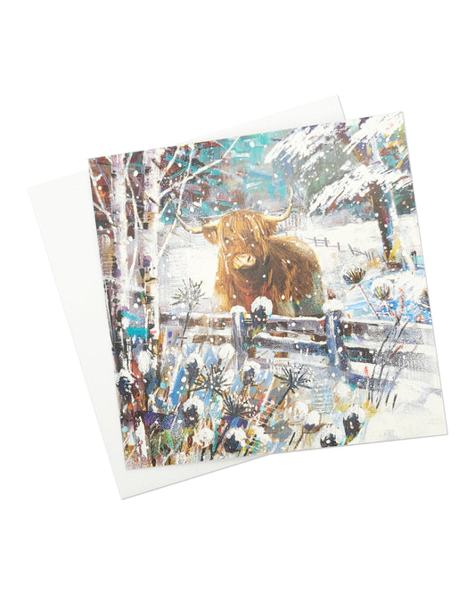 Highland Cow Christmas Cards Pack of 8