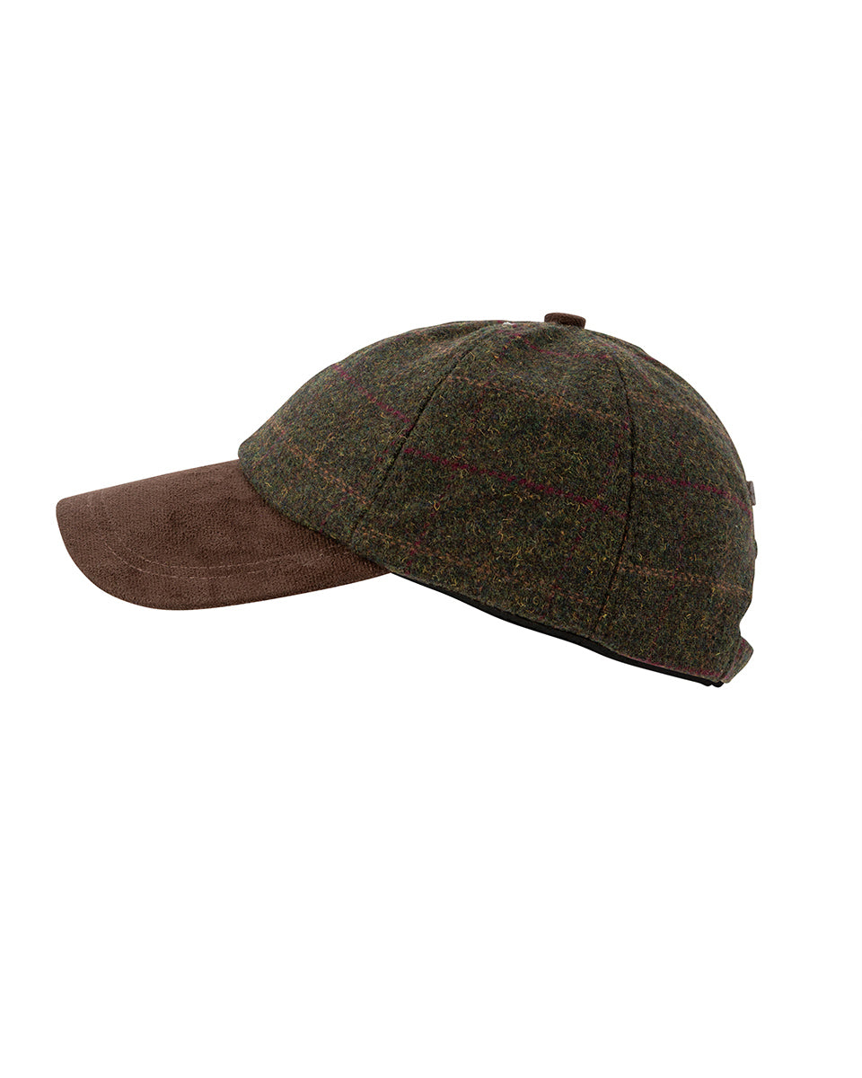 Tweed Suede Baseball Cap - Green Box Tweed