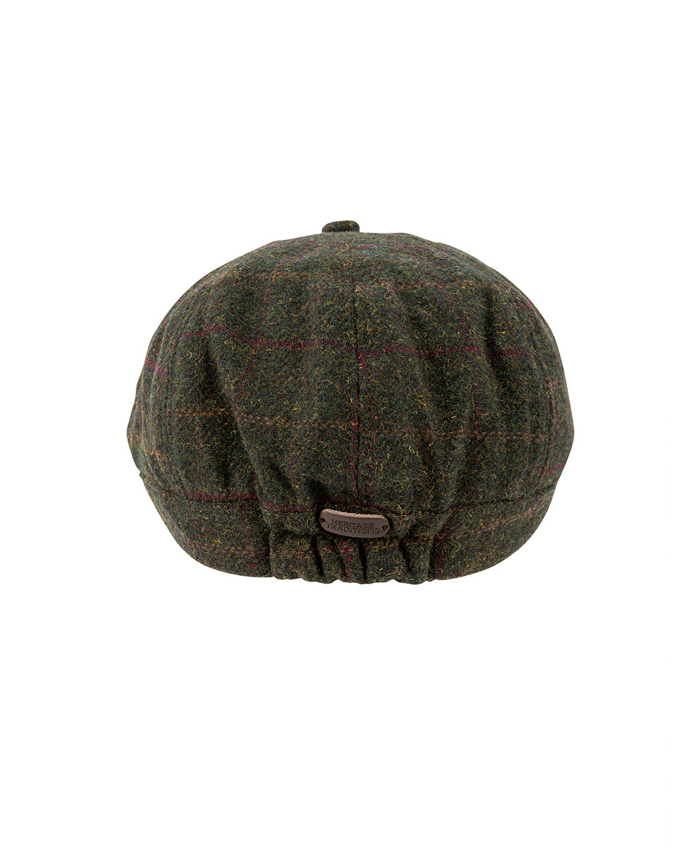 Peaky Stud Cap - Green Box Tweed