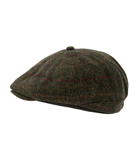 Peaky Stud Cap - Green Box Tweed