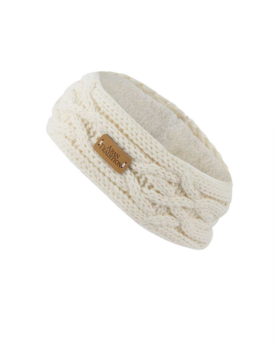 Aran Cable Knit Headband - Cream