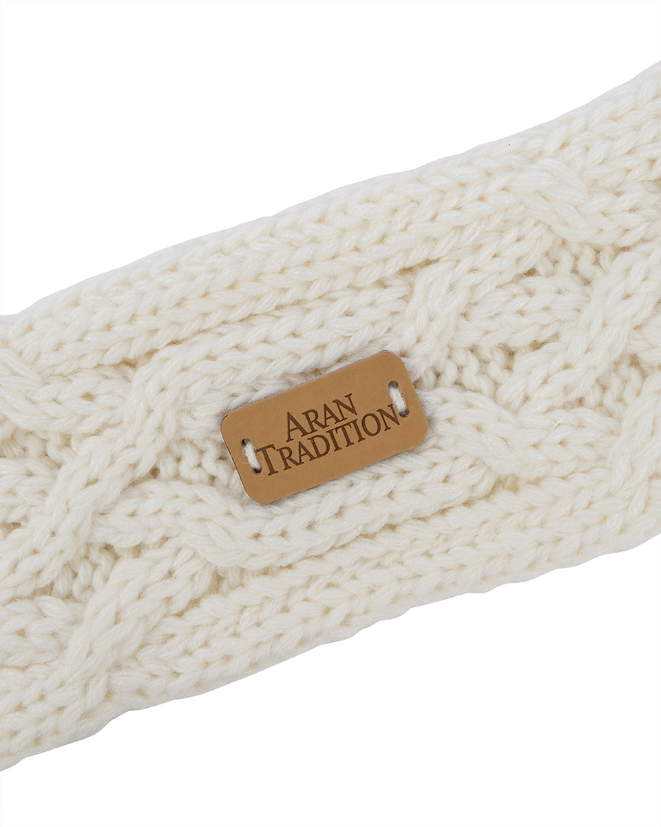 Aran Cable Knit Headband - Cream