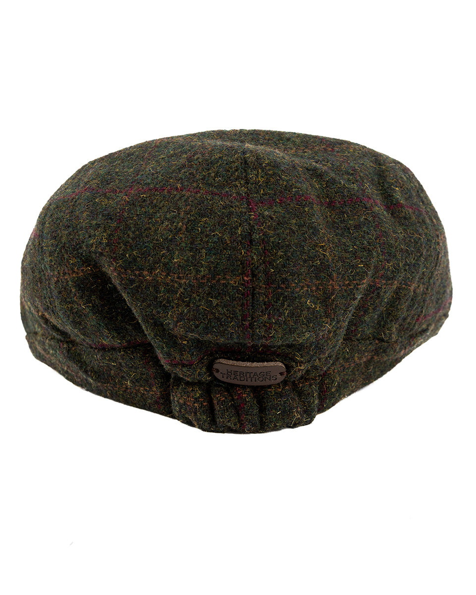 Peaky Stud Cap - Green Box Tweed