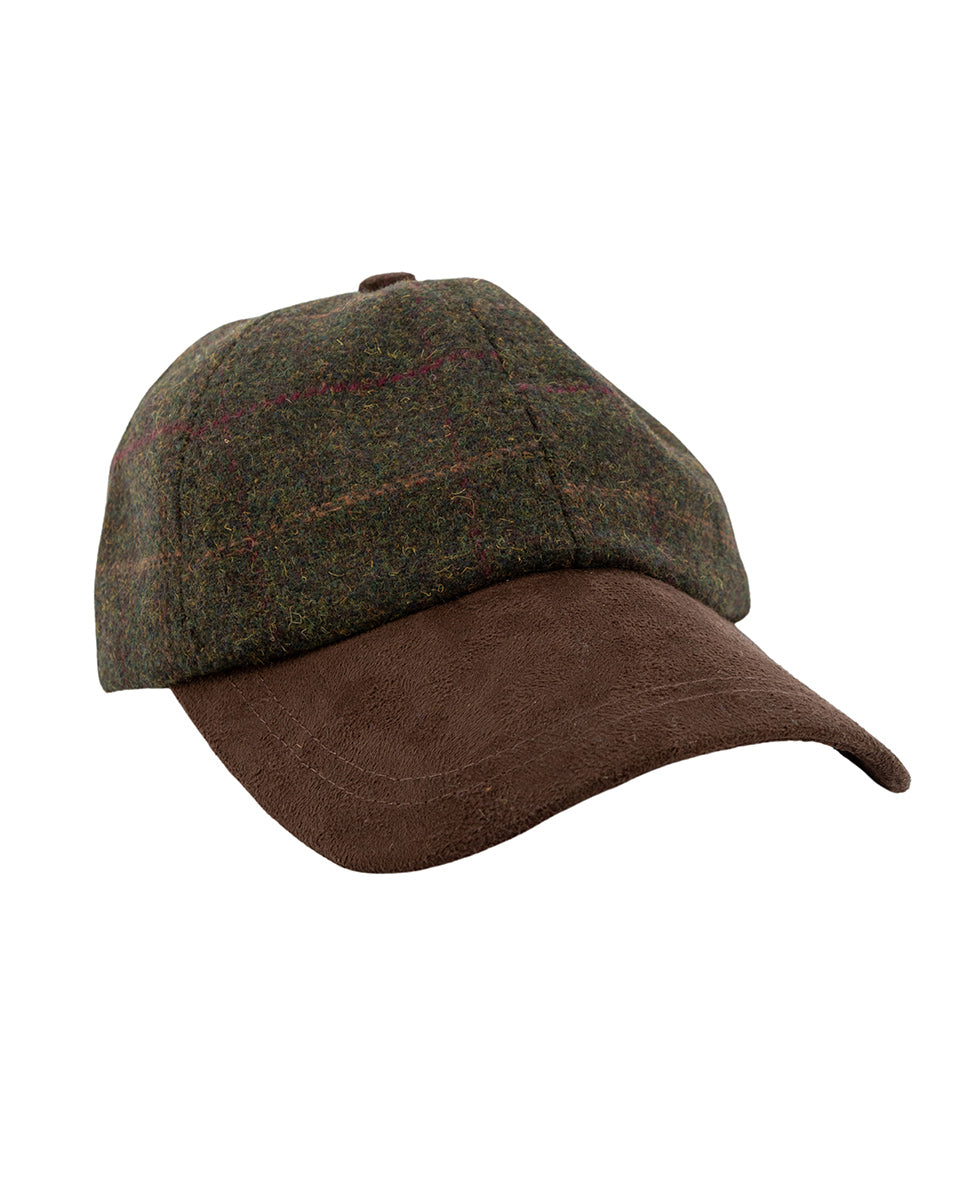 Tweed Suede Baseball Cap - Green Box Tweed