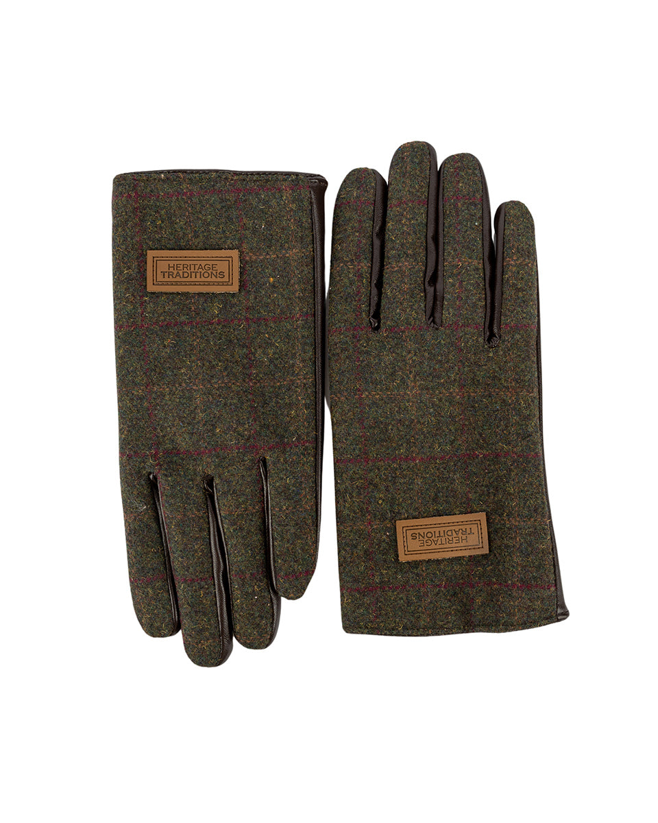 Heritage Tweed Mens Gloves Green Box Tweed National Trust for Scotland