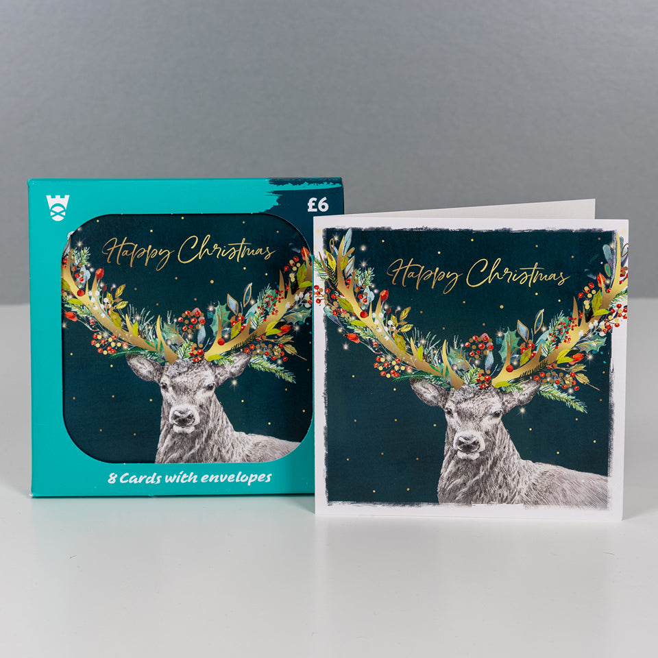 Majestic Stag Christmas Cards Pack of 8