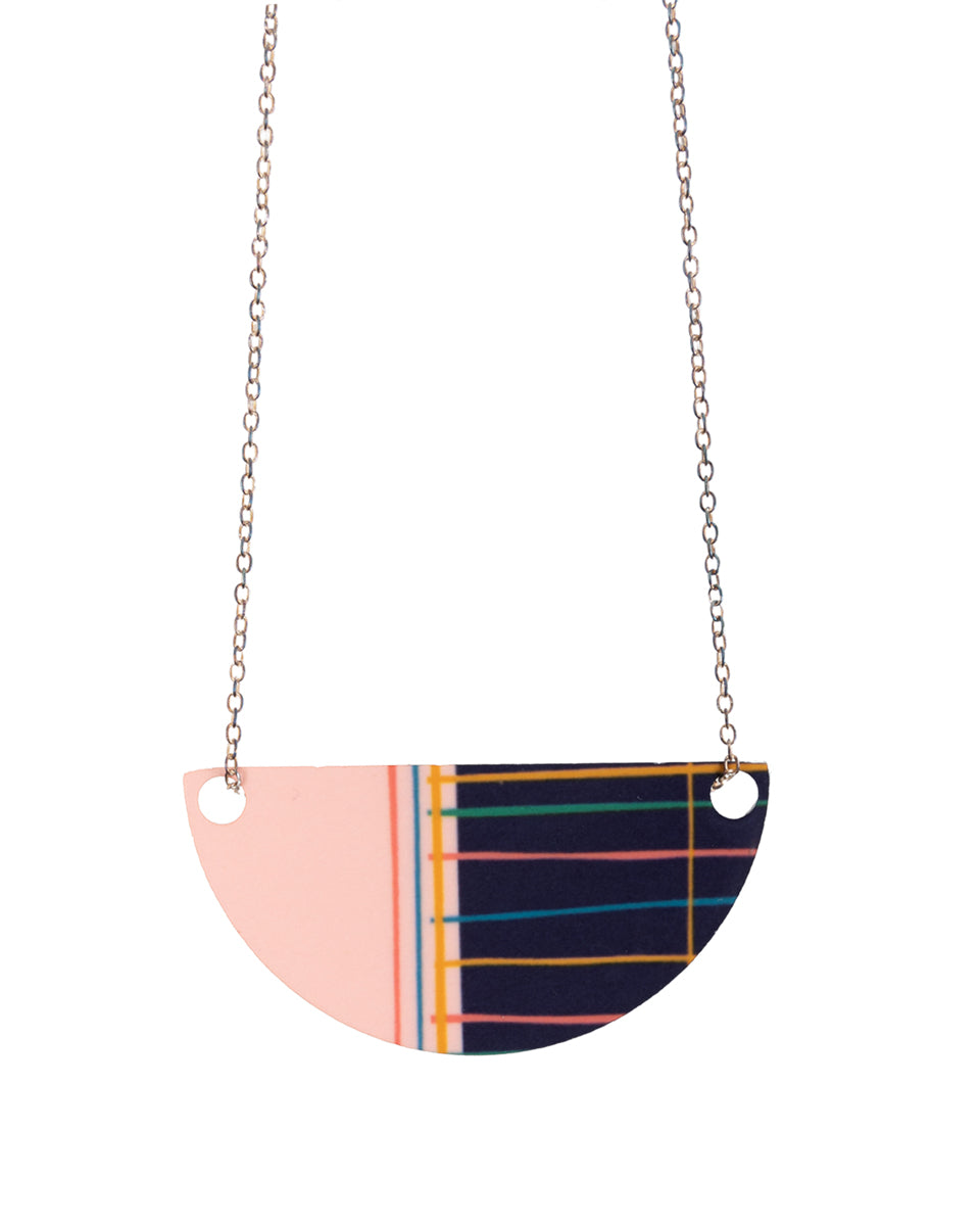 Pink Castle Inspired Arc Tartan Necklace - Small